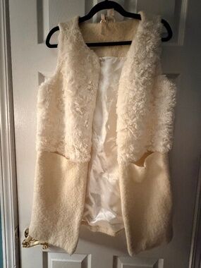 Long Faux Fur Sweater Cardigan Vest